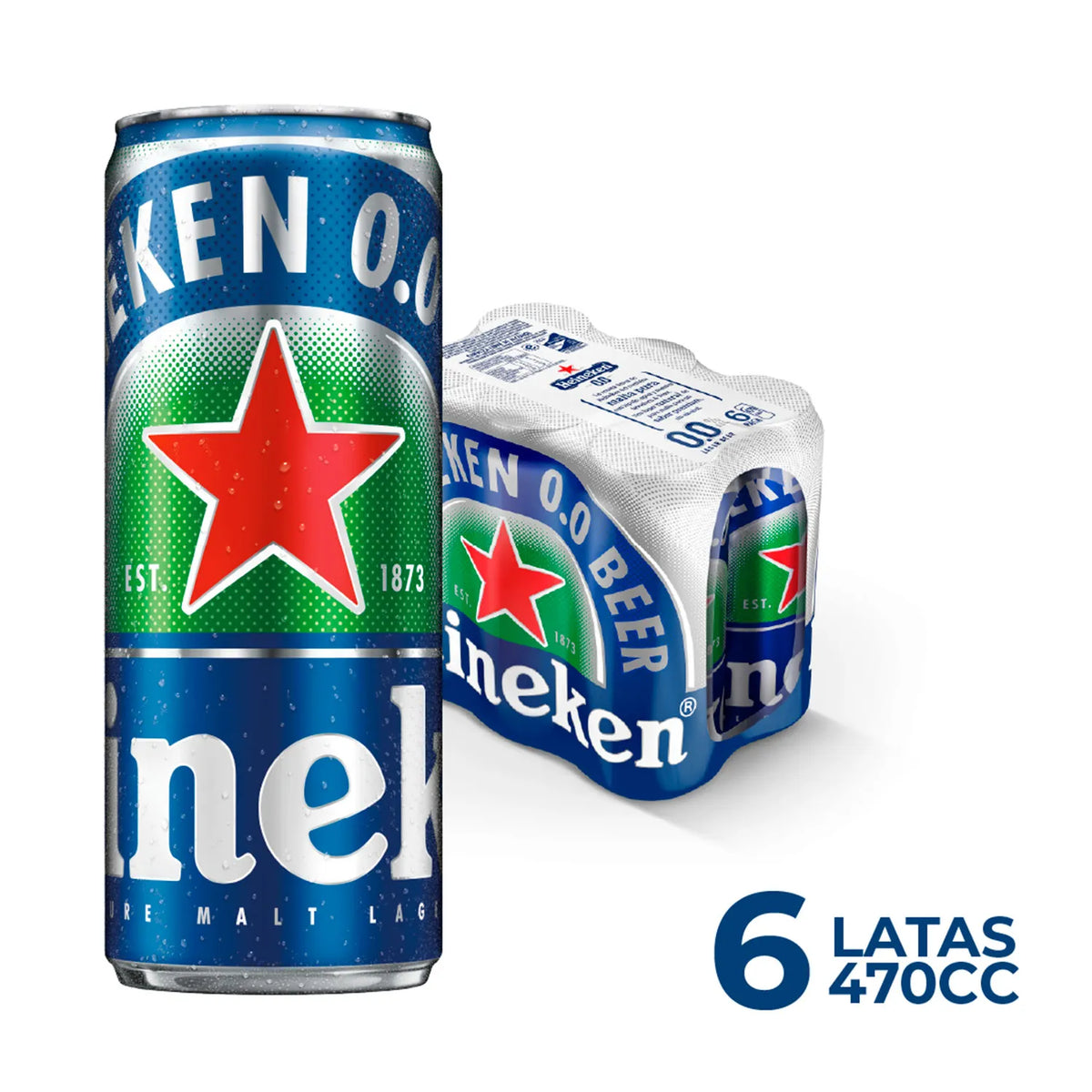Cerveza Heineken Cero Lata (470 cc) x 6