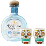 Tequila Don Julio 750 ml Blanco + 2 vasos catrina