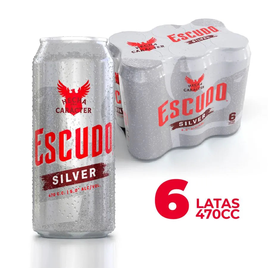 Cerveza Escudo Lata (470 cc) Silver x 6