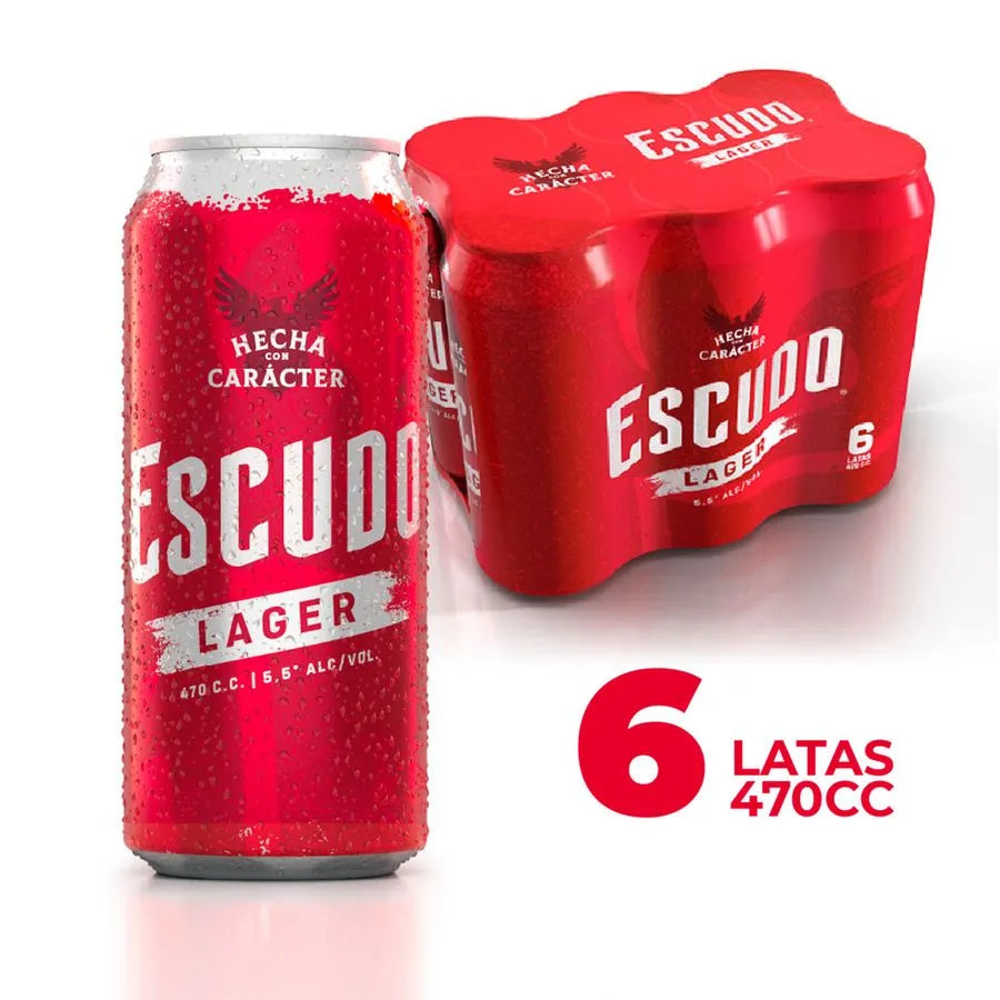 Cerveza Escudo Lata (470 cc) Roja x 6
