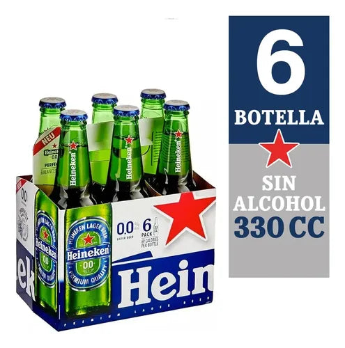 Cerveza Heineken Cero Botella (330 cc) x 6
