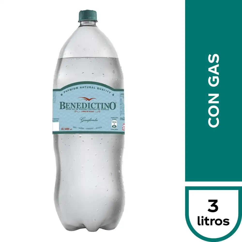 Agua Mineral Benedictino 3 lts Con Gas