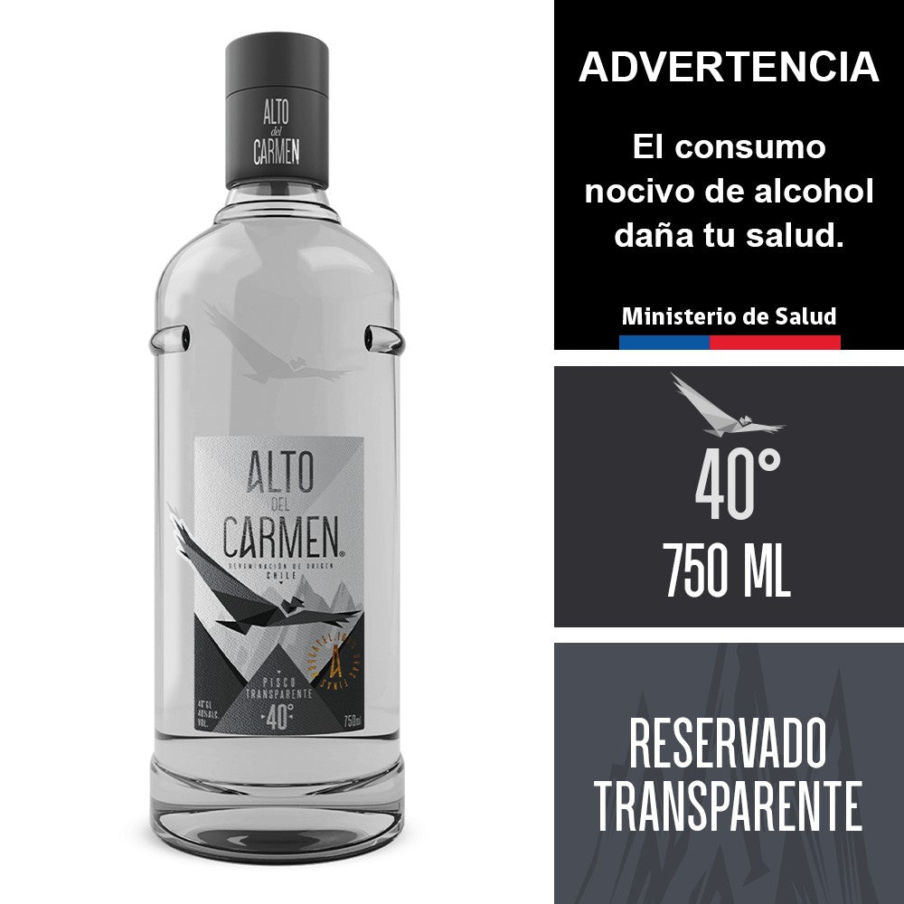 Pisco Alto del Carmen 750 ml 40°GL Transparente