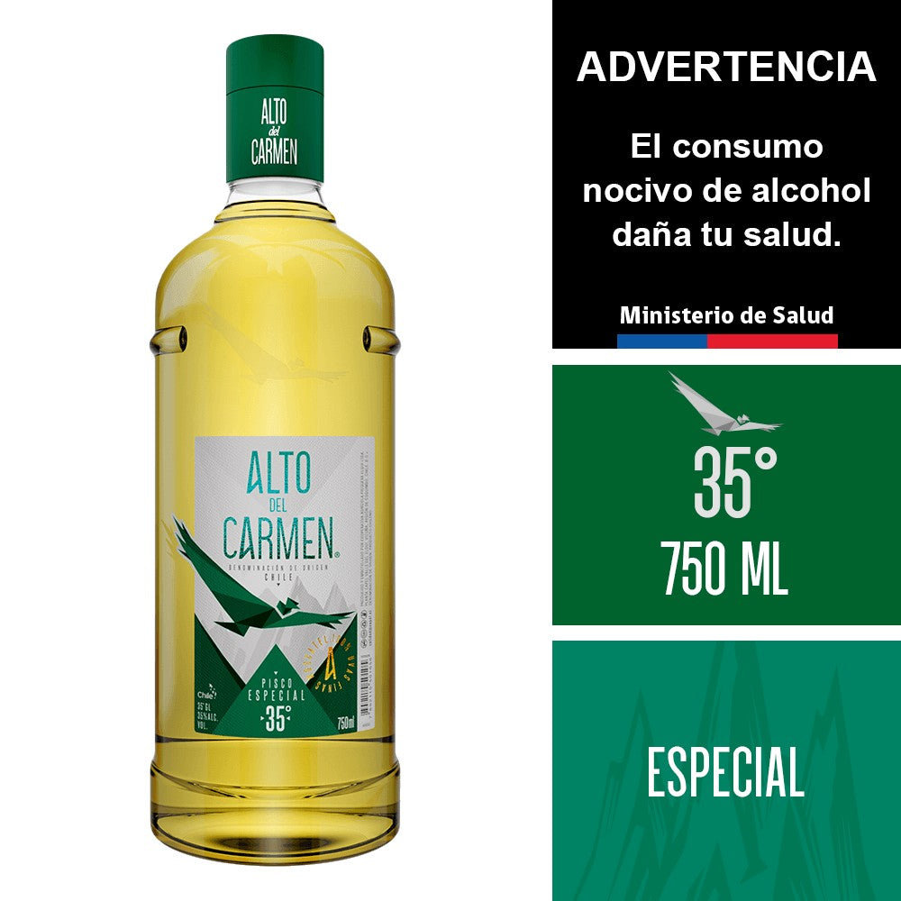 Pisco Alto del Carmen 750 ml Especial 35° GL
